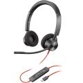 Hewlett Packard Poly Blackwire 3320 Stereo USB-C Headset +USB-C/A Adapter