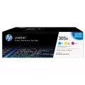 Hewlett Packard Toner/305A CYM Tri-Pack Laser Jet