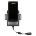 Honeywell CT45 and CT45 XP booted and non-booted vehicle dock. For charging CT45/XP w/or w/o a convertible adaptor compatible w/ hand strap. NFC tag integrated for seamless pairing with mobile computer.
