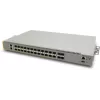Allied Telesis Stackable L3 switch with 24 x 100/1000 SFP ports and 4 10G SFP+ ports. Dual DC Power supplies-Industrial Temperature