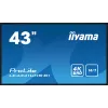 iiyama 43inch 3840x2160 4K UHD IPS Panel 1percent Haze Landscape Mode Speakers 2x 10W VGA 3x HDMI 350cd/m2 Media Play