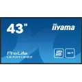 iiyama 43inch 1920x1080 IPS panel 1perc Haze 8ms Landscape mode Speakers 2x 10W VGA 3x HDMI 350cd/m Media Play USB Port