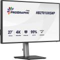 iiyama 27iWIDE LCD ProGraphic 3840 x 2160 4K UHD IPS Black 2.0 panel LED Bl.USB-Hub (3xOut v3.2 + 1xUSB-C(15 Watt)) Pivot Height Adjust. (15cm) 450cd/m 3000:1 Static C