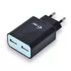 I-tec Power Charger for USB Device Dual power adaptor 2.4A Black USB also for Apple iPad 1/2/3/4 iPad mini and iPhone
