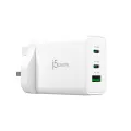 j5create 65W GaN USB-C 3-Port Charger - UK White