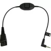 Jabra QD to 2 5mm pin plug straight 0 3 meters with call answering at cord e.g. for Philips Ericsson