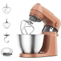 Kenwood 800W 6SNELHEDEN + PULSE COMPACT 30CM HOOG ALL METAL BODY 4LT RVSMENGKOM 3 MENGKOM ACCESSOIRES 360 SPATDEKSEL MAAT SCHEP RED CLAY