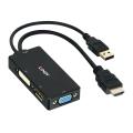 Lindy HDMI to DP/DVI/VGA Converter Supports resolutions up to Ultra HD 4K (DisplayPort) and Full HD (DVI-D and VGA)