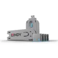 Lindy USB Locks 4xBLUE+Key 4 locks+1 key colour code BLUE