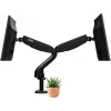 AOC Dual monitor arm clamped to desks holds