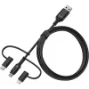 Otterbox 3in1 USB A Micro/Lightning/USB C cable Black
