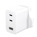 PanzerGlass empower by PanzerGlass Grand Prix High-Speed Multiple Charger incl. 2 x USB-C + USB-A 70W UK Plug Silver White