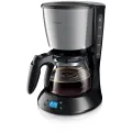 Philips Coffee maker Daily with Glass jug and Timer - Metal & Black (ASO)