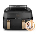 Philips Airfryer 9L Dual Basket with steam RapidAir Plus Digital Stainless steal black body