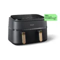 Philips Airfryer 9L Non-Window Dual Basket RapidAir Digital black body/copper handle