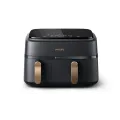 Philips Airfryer 9L Non-Window Dual Basket RapidAir Digital black body/copper handle double layer with skewers