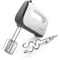 Philips Handmixer 5000 series 450W 5 speeds turbo function stainless steel beaters & dough hooks colour: cashmere grey & white