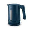 Philips Kettle Malibu Blue Plastic 1.7L Lit-up water level window Permanent filter Lid-opening button on handle