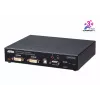 Aten USB Dual Display DVI-I KVM over IPTransmitter with Internet Access LocalConsole Power/LAN Redundancy (SFP Slot) RS-232 Control and Audio