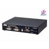Aten USB DVI-I Dual Display KVM over IPTransmitter with Local Console Power/LAN Redundancy (SFP Slot) RS-232 Controland Audio