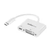StarTech.com USB-C to DVI Adapter with USB Power Delivery - 1920 x 1200 - White - Use this USB Type C adapter to output DVI video and charge your laptop using a single USB C port