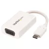 StarTech.com USB-C to VGA Video Adapter with USB Power Delivery - USB C to VGA Adapter - White - Use a single USB Type-C port on your laptop to output VGA video and charge your laptop