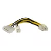 StarTech.com 6IN 4 PIN to 8 PIN EPS Power with LP4 Cable Adapter - F/M