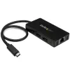 StarTech.com 3 Port USB 3.0 Hub with USB-C and Gigabit Ethernet - Includes Power Adapter - USB C Hub - USB Type-C Hub + GbE - USB Type C Gigabit EthernetAdapter - Use with Chromebook & MacBook