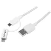 StarTech.com Apple Lightning or Micro USB to USB Cable - 1m (3ft) - White