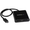 StarTech.com USB-C to DisplayPort Multi Monitor Splitter - USB Type-C 2-Port MST Hub - USB C to 2x DP Splitter - Use this adapter to connect two independent displays to a single USB Type-C port
