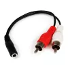 StarTech.com 6in Stereo Audio Cable - 3.5mm Female to 2x RCA Male - RCA to AUX Y Cable - 1x 3.5mm (F) 2x RCA Audio (M) Splitter - 6-inch