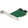 StarTech.com 3-Port M.2 SSD (NGFF) Adapter Card - 1 x PCIe (NVMe) M.2 2 x SATA III M.2 - PCIe 3.0 - PCI Express 3.0 M.2 NGFF Card - SSD Host Card