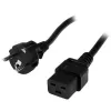 StarTech.com 2m Computer Power Cord - Schuko CEE7 to IEC 320 C19 - Schuko to C19 Power Cable Cord - C19 to European Schuko Plug. 250V at 16A