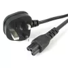 StarTech.com 2m Laptop Power Cord - 3 Slot for UK - BS-1363 to IEC320 C5 Clover Leaf Power Cable Lead - C5 UK Laptop Power Cable