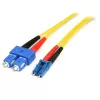 StarTech.com 10m Single Mode Duplex Fiber Patch Cable - LC to SC OS1 Single Mode 9/125 Duplex LSZH Fiber Patch Cord - Yellow 10 meter