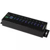 StarTech.com 10 Port Industrial USB 3.0 Hub - ESD and Surge Protection - DIN Rail or Surface-Mountable Metal Housing - Rugged USB Hub w/ Terminal BlockPower - Wide Operating Temperature Range