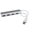 StarTech.com 4 Port Portable USB 3.0 Hub with Built-in Cable - Aluminum and Compact USB Hub - Silver Apple Style USB 3 Hub Perfect for MacBook - Rugged Design and Travel Friendly - USB-Powered