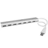 StarTech.com 7 Port Compact USB 3.0 Hub with Built-in Cable - Aluminum USB Hub - Silver Apple Style USB 3 Hub Perfect for MacBook - Rugged Design - Includes Power Adapter - Lightweight USB3 Hub