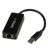 StarTech.com USB 3.0 to Gigabit Ethernet Adapter NIC w USB Port - Black