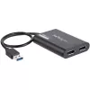StarTech.com USB to Dual DisplayPort Adapter - 4K 60Hz - USB 3.0 (5Gbps) - Connect Two Monitors to Laptop - Multi Monitor Adapter