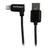 StarTech.com 2m 6ft Angled Black Apple 8pin Lightning Connector to USB Cable for iPhone iPod iPad