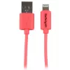 StarTech.com 1m 3ft Pink Apple 8pin Lightning to USB Cable for iPhone iPod iPad - Colored Lightning Charge Sync Cable for Pink iPhone 5c