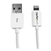 StarTech.com 3m (10ft) Long White Apple 8-pin Lightning Connector to USB Cable for iPhone / iPod / iPad - Charge and Sync Cable - 3 meter White Lightning to USB Cable