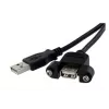 StarTech.com 3 ft Panel Mount USB Cable A to A - F M
