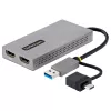 StarTech.com USB to Dual HDMI Adapter 4K30Hz+1080p