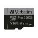 Verbatim MICRO SDXC CARD PRO U3 C10 A2 256GB INCL