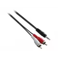 Video seven V7 AUDIO CABLE 1.5M BLACK 3 5MM JACK TO 2XCINCH-RCA M/M