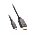 Video seven V7 HDMI MICRO-HDMI CABLE 1.8M BLACK M/M GOLD PLATED RETAIL