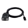 Video seven BLACK USB-C TO VGA VIDEO CABLE USB-C MALE to VGA MALE 2M 6.6FT