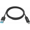 Vision audio visual 1m Black USB-C to USB-3.0A Cable